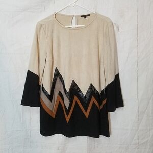 Alberto Makali faux suede tunic top